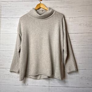 Eileen Fisher Sweater Womens Size PS/PP Gray Turtle/Mock Neck Cotton & Cashmere
